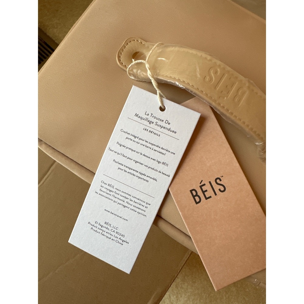 BEIS The Hanging Cosmetic Case Beige Travel Makeup Bag BEIS220279 NWT - Picture 15 of 15